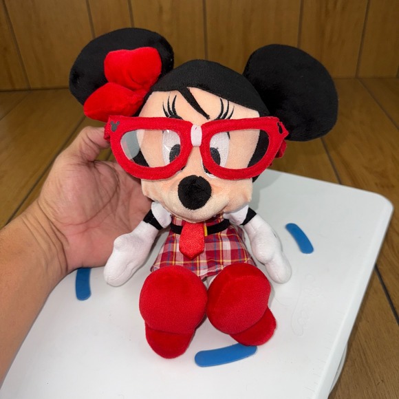 Disney Parks Other - Disney Parks Minnie Mouse Nerd Plush With Glasses Hipster School Girl